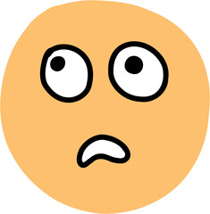 doodle freehand drawing of face expression.