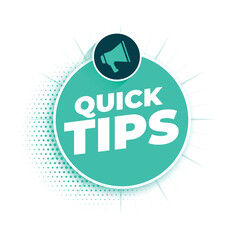 Quick tips advice with megaphone on white background vector illustration