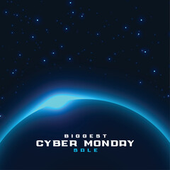 Biggest cyber monday sale template banner for online shopping vector illustration