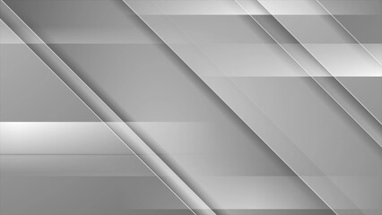 Silver grey abstract stripes technology design
