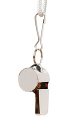 Classic silver chrome metal whistle