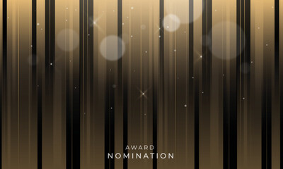 Awarding the nomination ceremony luxury black background with golden glitter sparkles