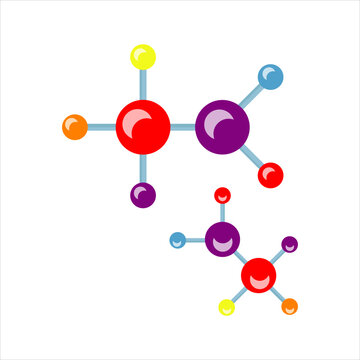 colorful molecules on white background clip art preview