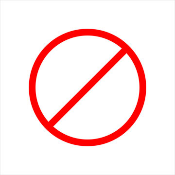 Prohibition symbol. Forbidden sign. Isolated on a white background.