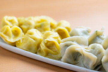 Homemade dumpling on the plate