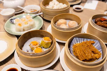 Chinese dim sum in restaurant