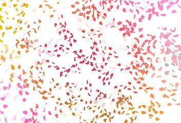 Light pink, yellow vector background with abstract forms.