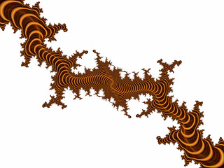 Golden fractal, dragon on a black background
