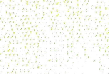 Light green, yellow vector background with gender symbols.