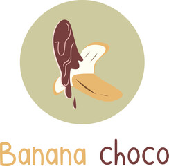 Peeled Banana Logo with Chocolate Topping