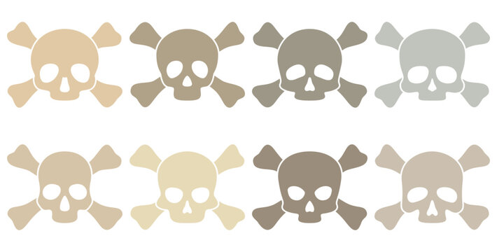 Set of Skull and Crossbones isolated on white background