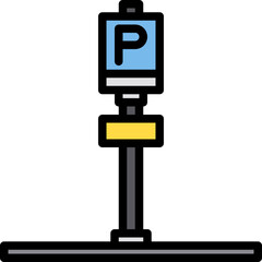 Parking filled outline icon