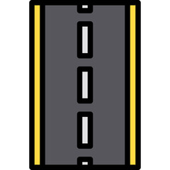 Road filled outline icon