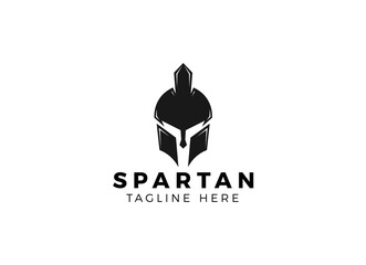 shield and helmet of the Spartan warrior symbol, emblem. Spartan helmet logo - obrazy, fototapety, plakaty