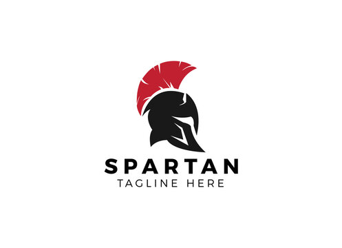 shield and helmet of the Spartan warrior symbol, emblem. Spartan helmet logo