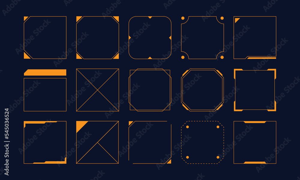 Wall mural futuristic rounded square frame hud vector design