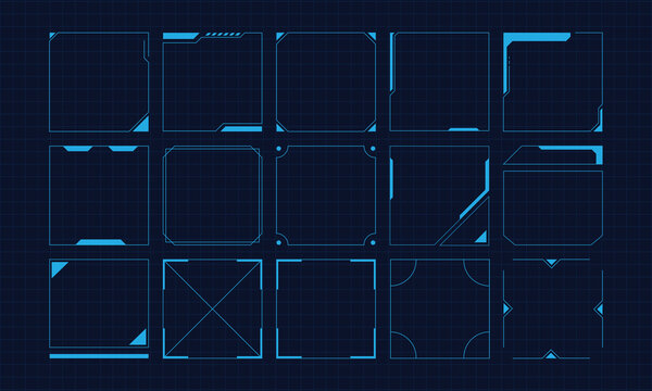 Futuristic Rounded Square Frame Hud Vector Design