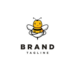 Baby Bee Mascot Vector Logo Template