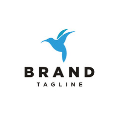 Colibri Bird Blue logo template inspiration vector