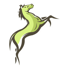 Horse art illustration logo vector design