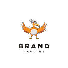 Crazy Bird Mascot Vector Logo