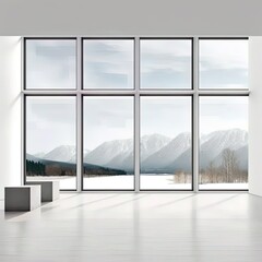 Obraz na płótnie Canvas Modern windows mockup isolated on white background 3d render