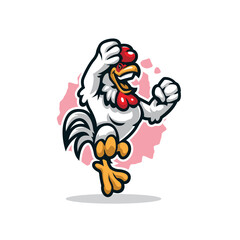 Rooster mascot logo design with modern illustration concept style for badge, emblem and t shirt printing. Smart rooster illustration.