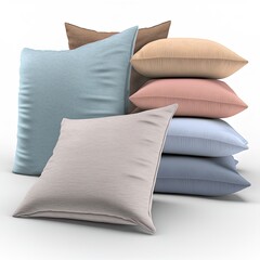 Pillows mockup isolated on white background 3d render