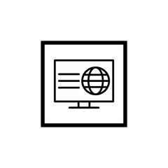 Monitor icon vector connected to website