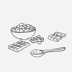 chocolate of drawing ink and colour for label packaging, poster, banner, promotion