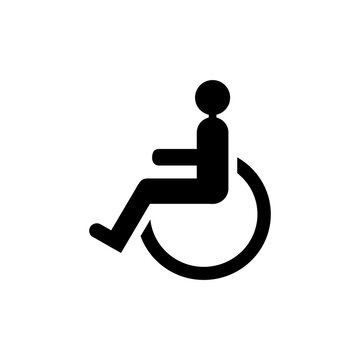 Vector icon of person using wheelchair