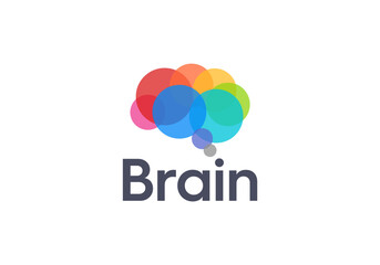 colorful brain logo design templates