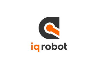 iq robotic logo design templates - obrazy, fototapety, plakaty
