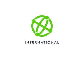 global connection logo design templates