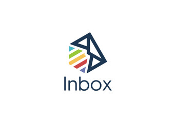 Naklejka premium inbox mail logo design templates
