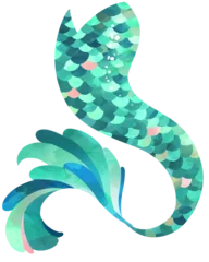 Gordijnen Mermaid Tails © Graphic Buddy