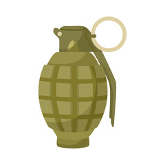 Explosive lethal grenade cartoon illustration. Hand grenade. Military equipment, army, war, threat concept
