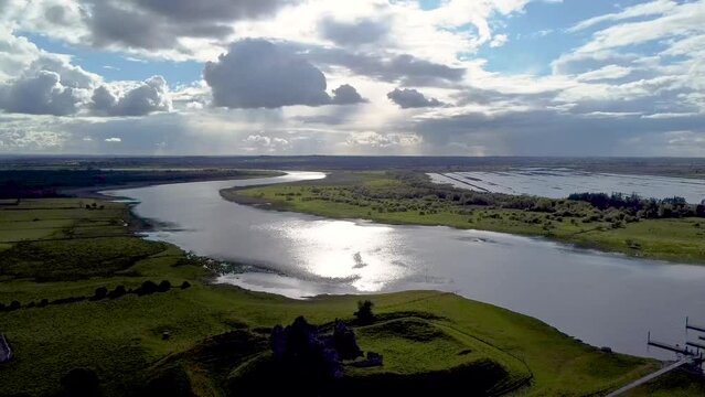 The flood plains of the River Shannon  near Clonmacnoise County Offaly Ireland