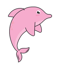 cute pink dolphin icon