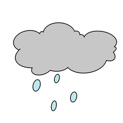 Rainy Cloud pencil color illustration