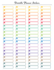 Colorful labels stickers, printable sheet for daily monthly planner, scrapbooking - 545043581