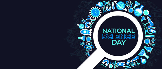 Illustration graphic design for posters, flyers, brochures and social media for National Science Day.