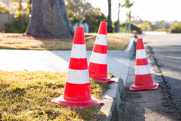 three witches hat safety cones