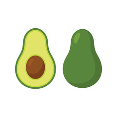 avocado - fruit icon vector design template in white background