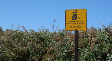 Rattlesnake Warning Sign in Southern California