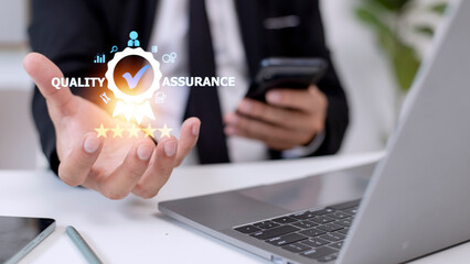 Quality Assurance Service Guarantee Standard Internet Business Technology Concept.