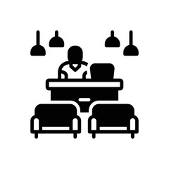 Black solid icon for lobby