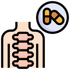 vitamins_spine line icon,linear,outline,graphic,illustration