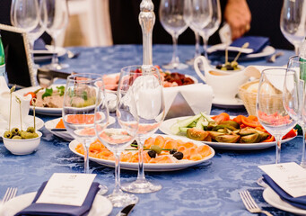 catering food on Christmas table