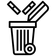 Quit smoking_garbage line icon,linear,outline,graphic,illustration